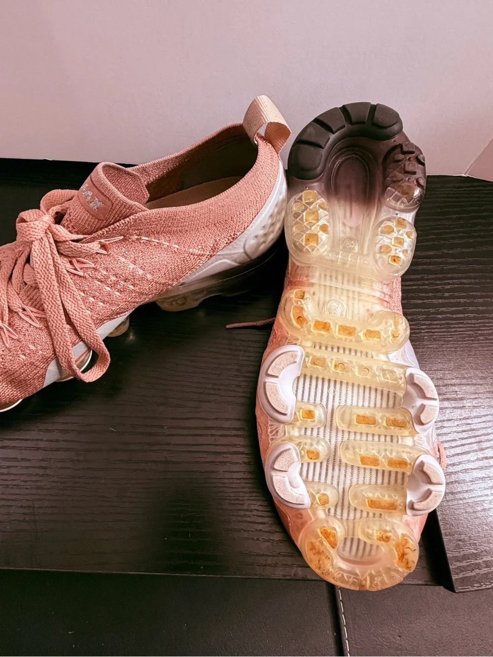 Nike Women's Knit Lace-Up Sneakers - Rose/Coral